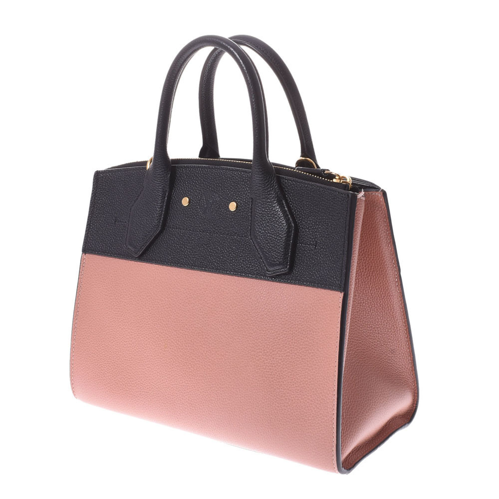 Louis Vuitton Bag Leather Black City Steamer Pink
